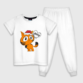 Детская пижама хлопок с принтом Тигренок в шапке Новый год в Белгороде, 100% хлопок |  брюки и футболка прямого кроя, без карманов, на брюках мягкая резинка на поясе и по низу штанин
 | дед мороз | котенок | котик | новый год | рождество | символ | тигр | тигренок | шапочка