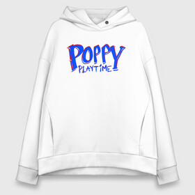 Женское худи Oversize хлопок с принтом ЛОГОТИП POPPY PLAYTIME ИГРА в Белгороде, френч-терри — 70% хлопок, 30% полиэстер. Мягкий теплый начес внутри —100% хлопок | боковые карманы, эластичные манжеты и нижняя кромка, капюшон на магнитной кнопке | poppy playtime | игра | кукла | монстр | плэйтайм | попи плей тайм | попи плэй тайм | попиплейтам | попиплэйтайм | поппи плейтайм | поппиплэйтайм | хагги вагги | хаги ваги | хоррор