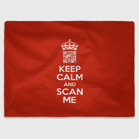 Плед 3D с принтом Keep calm and scan me: fuck off. в Белгороде, 100% полиэстер | закругленные углы, все края обработаны. Ткань не мнется и не растягивается | Тематика изображения на принте: crown | cute | keep calm and scan me | qr code | qr код | royal motto | королевский девиз | корона | милый | пошел ты | успокойся и просканируй меня