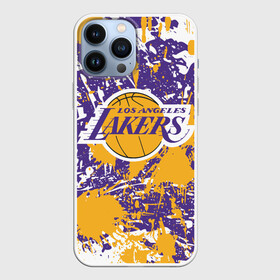 Чехол для iPhone 13 Pro Max с принтом LAKERS ФИРМЕННЫЕ ЦВЕТА БРЫЗГИ КРАСОК   LA в Белгороде,  |  | america | basketball | kobe bryant | la | la lakers | lakers | los angeles lakers | nba | usa | баскетбол | кобе брайант | лос анджелес лейкерс | нба | сша