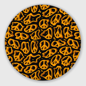 Круглый коврик для мышки с принтом Пацифик. Знак мира в Белгороде, резина и полиэстер | круглая форма, изображение наносится на всю лицевую часть | pacific | peace | жест | знак | мир | мирный | пацифик | пис
