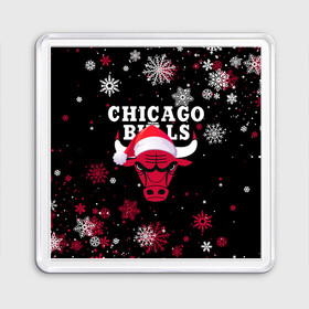 Магнит 55*55 с принтом НОВОГОДНИЙ CHICAGO BULLS 2022 СНЕЖИНКИ в Белгороде, Пластик | Размер: 65*65 мм; Размер печати: 55*55 мм | 2022 | 23 | basketball | bulls | chicago bulls | jordan | logo | michael jordan | nba | red | sport | баскетбол | быки | джордан | лого | майкл джордан | новогодний чикаго булс | новый год | спорт | чикаго буллс | чикаго булс новый год