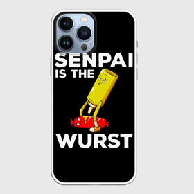 Чехол для iPhone 13 Pro Max с принтом SENPAI IS THE WURST сосиска и горчичка в Белгороде,  |  | ahegao | anime | kawai | kowai | manga | oppai | otaku | sempai | senpai | sugoi | waifu | yandere | аниме | ахегао | вайфу | ковай | манга | отаку | семпай | сенпай | тренд