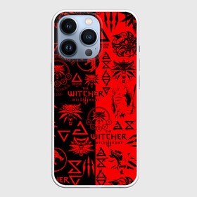 Чехол для iPhone 13 Pro с принтом THE WITCHER LOGOBOMBING BLACK RED в Белгороде,  |  | Тематика изображения на принте: geralt | the witcher | the witcher wild hunt | witcher | wolf | аард | аксий | белый волк | бестиарий | ведьмак | ведьмак 3 | волк | геральт | игни | ирден | йенифер | каер морхен | квен | охотник | трисс | цири | школа волка