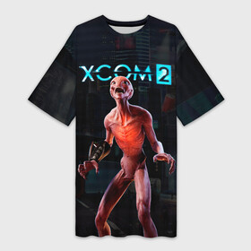 Платье-футболка 3D с принтом XCOM пришелец в Белгороде,  |  | alien | ufo | x com | xcom | вторжение инопланетян | икс ком | икском | инопланетное вторжение | инопланетянин | нло | пришелец