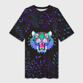 Платье-футболка 3D с принтом Водяной тигр 2022 рык тигра в Белгороде,  |  | 2022 | new year | tiger | water tiger | водяной тигр | символ года