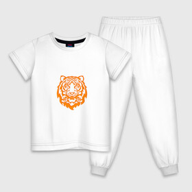 Детская пижама хлопок с принтом Символ года (тигренок оранжевый) в Белгороде, 100% хлопок |  брюки и футболка прямого кроя, без карманов, на брюках мягкая резинка на поясе и по низу штанин
 | 2022 | новый год | подарок | символ года | тигр | тигренок