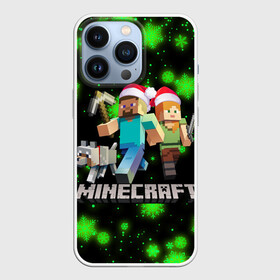 Чехол для iPhone 13 Pro с принтом НОВОГОДНИЙ MINECRAFT ГЕРОИ ИГРЫ в Белгороде,  |  | 2022 | block | creeper | cube | minecraft | piggy | pixel | tnt | блок | гаст | геометрия | дед мороз | крафт | крипер | кубики | майнкрафт | новогодний minecraft | новогодний майнкрафт | новый год | пиксели | санта клаус | свинья | тнт