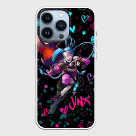 Чехол для iPhone 13 Pro с принтом ЛОЛ ДЖИНКС LOVE IS HEART в Белгороде,  |  | akali | arcane | fan | fan art | hero | jinx | kda | kda mas | league of legends | lol | moba | акали | аркейн | герой | джинкс | кда | лига легенд | лол | моба