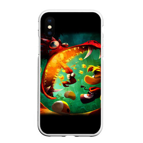 Чехол для iPhone XS Max матовый с принтом Rayman Legend в Белгороде, Силикон | Область печати: задняя сторона чехла, без боковых панелей | Тематика изображения на принте: аркада | дракон | игра | кулак | рейман