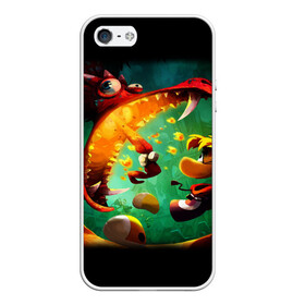 Чехол для iPhone 5/5S матовый с принтом Rayman Legend в Белгороде, Силикон | Область печати: задняя сторона чехла, без боковых панелей | Тематика изображения на принте: аркада | дракон | игра | кулак | рейман