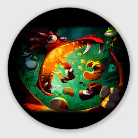 Круглый коврик для мышки с принтом Rayman Legend в Белгороде, резина и полиэстер | круглая форма, изображение наносится на всю лицевую часть | аркада | дракон | игра | кулак | рейман