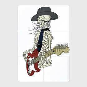 Магнитный плакат 2Х3 с принтом Rock n roll is alive в Белгороде, Полимерный материал с магнитным слоем | 6 деталей размером 9*9 см | bones | fingers | guitar | hat | hype | jaw | music | rock | rock n rol | skeleton | skull | teeth | гитара | зубы | кости | музыка | пальцы | пасть | скелет | хайп | череп | шляпа