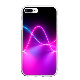 Чехол для iPhone 7Plus/8 Plus матовый с принтом Лучи света pink theme в Белгороде, Силикон | Область печати: задняя сторона чехла, без боковых панелей | абстрактные | волна | волна света | излучение | киберпанк | лучи | лучи света | неон | неоновые принты | рисунок | свет