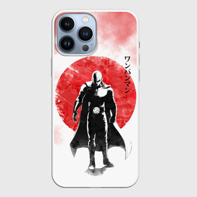 Чехол для iPhone 13 Pro Max с принтом Сайтама красный дым One Punch Man в Белгороде,  |  | Тематика изображения на принте: hagemanto | one punch man | one punchman | onepunchman | saitama | sensei | аниме | ван панч мен | ванпанчмен | лысый плащ | манга | сайтама | сильнейший человек | учитель | человек одинудар | человек одного удара