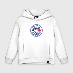 Детское худи Oversize хлопок с принтом Toronto Blue Jays в Белгороде, френч-терри — 70% хлопок, 30% полиэстер. Мягкий теплый начес внутри —100% хлопок | боковые карманы, эластичные манжеты и нижняя кромка, капюшон на магнитной кнопке | Тематика изображения на принте: baseball | bird | canada | jay | team | toronto | бейсбол | канада | птица | сойка | торонто