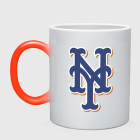 Кружка хамелеон с принтом New York Mets - baseball team в Белгороде, керамика | меняет цвет при нагревании, емкость 330 мл | baseball | new york mets | team | usa | бейсбол | нью йорк | сша