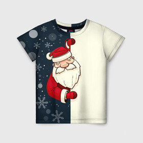 Детская футболка 3D с принтом Привет Дед Мороз в Белгороде, 100% гипоаллергенный полиэфир | прямой крой, круглый вырез горловины, длина до линии бедер, чуть спущенное плечо, ткань немного тянется | Тематика изображения на принте: 2022 | год | дед | мороз | новый | праздник | привет