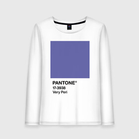 Женский лонгслив хлопок с принтом Цвет Pantone 2022 года - Very Peri в Белгороде, 100% хлопок |  | Тематика изображения на принте: pantone | very peri | violet | графический дизайн | дизайн | дизайнерский мем | дизигн | дизигнер | мем | пантон | сиреневый | фиолетовый | цвет 2022 года | цвет года | цвет пантон