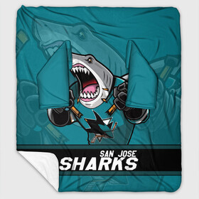 Плед с рукавами с принтом San Jose Sharks Сан Хосе Шаркс в Белгороде, 100% полиэстер | Закругленные углы, все края обработаны. Ткань не мнется и не растягивается. Размер 170*145 | Тематика изображения на принте: hockey | nhl | san jose | san jose sharks | sharks | usa | акула | маскот | нхл | сан хосе | санхосе | санхосе шаркс | спорт | сша | хоккей | шайба | шаркс