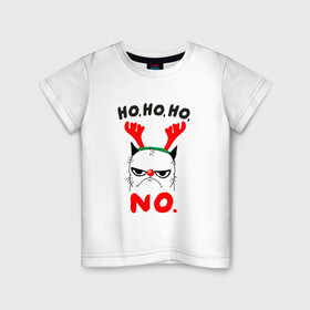 Детская футболка хлопок с принтом НЕПРАВИЛЬНЫЙ ОЛЕНЬ в Белгороде, 100% хлопок | круглый вырез горловины, полуприлегающий силуэт, длина до линии бедер | 2022 | cat | cats | christmas | cold | deer | klaus | mem | meme | memes | merry | new | santa | snow | what | winter | year | год | зима | клаус | кот | котейка | котенок | котик | котэ | кошка | мем | мемы | мороз | новый | олень | рождес