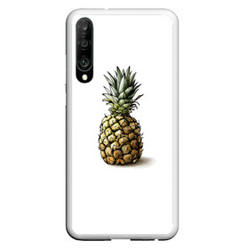 Чехол для Honor P30 с принтом Pineapple watercolor в Белгороде, Силикон | Область печати: задняя сторона чехла, без боковых панелей | Тематика изображения на принте: pineapple | ананас | графика | еда | рисунок | фрукт