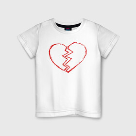 Детская футболка хлопок с принтом Твоё Разбитое Сердце в Белгороде, 100% хлопок | круглый вырез горловины, полуприлегающий силуэт, длина до линии бедер | love | любовь | разбитое сердце | сердца | сердце