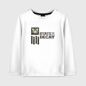 Детский лонгслив хлопок с принтом State of Decay Iron Logo в Белгороде, 100% хлопок | круглый вырез горловины, полуприлегающий силуэт, длина до линии бедер | logo | state of decay | survival horror | undead labs | загнивающий штат | зомби апокалипсис | лого | логотип | стадия разложения | стейт оф декай | эмблема