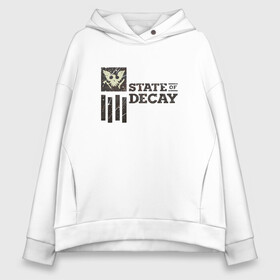 Женское худи Oversize хлопок с принтом State of Decay Iron Logo в Белгороде, френч-терри — 70% хлопок, 30% полиэстер. Мягкий теплый начес внутри —100% хлопок | боковые карманы, эластичные манжеты и нижняя кромка, капюшон на магнитной кнопке | logo | state of decay | survival horror | undead labs | загнивающий штат | зомби апокалипсис | лого | логотип | стадия разложения | стейт оф декай | эмблема