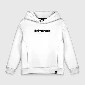 Детское худи Oversize хлопок с принтом Deltarune Logo. в Белгороде, френч-терри — 70% хлопок, 30% полиэстер. Мягкий теплый начес внутри —100% хлопок | боковые карманы, эластичные манжеты и нижняя кромка, капюшон на магнитной кнопке | deltarune | deltarune 2 | game | undertale символ | дельта | дельтарун | дельтарун 2 | знак руин андертейл | значок дельтарун пиксель | игра | руна