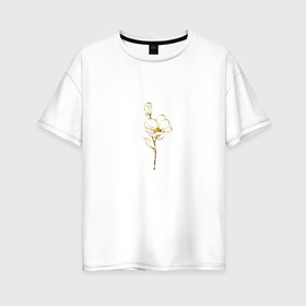Женская футболка хлопок Oversize с принтом Цветок любви (от всей души) в Белгороде, 100% хлопок | свободный крой, круглый ворот, спущенный рукав, длина до линии бедер
 | девушке | любовь | подарок | цветок | цветочек