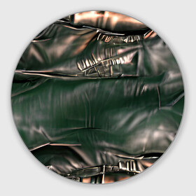 Круглый коврик для мышки с принтом Постап стайл - рваная куртка в Белгороде, резина и полиэстер | круглая форма, изображение наносится на всю лицевую часть | гранж | депрессивный | кожа | постап | постапокалипсис | темный | черный
