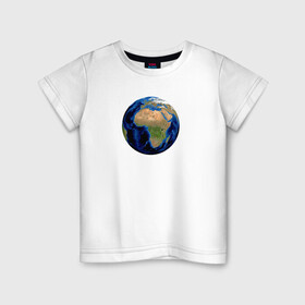 Детская футболка хлопок с принтом планета солнечной системы земля в Белгороде, 100% хлопок | круглый вырез горловины, полуприлегающий силуэт, длина до линии бедер | астрономия | вселенная | континент | космос | мир | океан | планета | шар