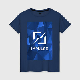 Женская футболка хлопок с принтом Cobalt Impulse в Белгороде, 100% хлопок | прямой крой, круглый вырез горловины, длина до линии бедер, слегка спущенное плечо | esport | impulse | импульс | киберспорт | лгу | сккимпульс | студенты