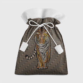 Подарочный 3D мешок с принтом Благородный тигр в Белгороде, 100% полиэстер | Размер: 29*39 см | Тематика изображения на принте: благородный | грация | животное | символ года | тигр | хищник