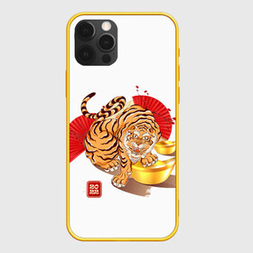 Чехол для iPhone 12 Pro с принтом Золотой тигр 2022 Tigr в Белгороде, силикон | область печати: задняя сторона чехла, без боковых панелей | Тематика изображения на принте: 2022 | new year | tiger | water tiger | водяной тигр | символ года