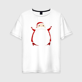 Женская футболка хлопок Oversize с принтом Дед Санта 2022 в Белгороде, 100% хлопок | свободный крой, круглый ворот, спущенный рукав, длина до линии бедер
 | дед мороз | зима | новый год | праздник | санта клаус