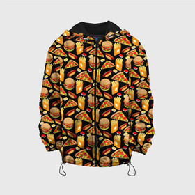 Детская куртка 3D с принтом Fast Food (Фастфуд) в Белгороде, 100% полиэстер | застежка — молния, подол и капюшон оформлены резинкой с фиксаторами, по бокам — два кармана без застежек, один потайной карман на груди, плотность верхнего слоя — 90 г/м2; плотность флисового подклада — 260 г/м2 | Тематика изображения на принте: burger | cheeseburger | fast food | hamburger | hot dog | pizza | taco burrito | блюдо | бургер | быстрое питание | гамбургер | еда | жратва | завтрак | корм | кушанье | макдоналдс | обед | перекус | пицца | пища | повар