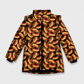 Зимняя куртка для девочек 3D с принтом Хот-Доги (Hot Dogs) в Белгороде, ткань верха — 100% полиэстер; подклад — 100% полиэстер, утеплитель — 100% полиэстер. | длина ниже бедра, удлиненная спинка, воротник стойка и отстегивающийся капюшон. Есть боковые карманы с листочкой на кнопках, утяжки по низу изделия и внутренний карман на молнии. 

Предусмотрены светоотражающий принт на спинке, радужный светоотражающий элемент на пуллере молнии и на резинке для утяжки. | burger | cheeseburger | fast food | hamburger | hot dog | pizza | taco burrito | блюдо | бургер | быстрое питание | гамбургер | еда | жратва | завтрак | корм | кушанье | макдоналдс | обед | перекус | пицца | пища | повар