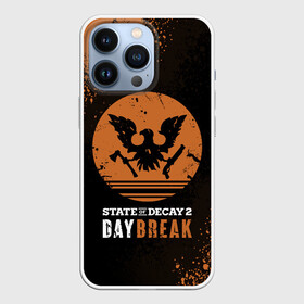 Чехол для iPhone 13 Pro с принтом Day Break | State of Decay 2 в Белгороде,  |  | Тематика изображения на принте: day break | daybreak | logo | state of decay | survival horror | undead labs | загнивающий штат | зомби апокалипсис | лого | логотип | стадия разложения | стейт оф декай | эмблема