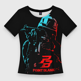 Женская футболка 3D Slim с принтом Point Blank (Project Blackout) в Белгороде,  |  | Тематика изображения на принте: ctforce | free rebels | point blank | project blackout | динозавр | игры | миротворец | повстанец