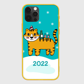 Чехол для iPhone 12 Pro с принтом Новогодний стол - тигр в Белгороде, силикон | область печати: задняя сторона чехла, без боковых панелей | 2022 | год тигра | новый год | новый год 2022 | символ года | тигр | тигренок | тигрица | тигры