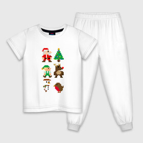 Детская пижама хлопок с принтом ВОСЬМИБИТНЫЙ НОВЫЙ ГОД в Белгороде, 100% хлопок |  брюки и футболка прямого кроя, без карманов, на брюках мягкая резинка на поясе и по низу штанин
 | 2022 | 8 | 8bit | bit | christmas | cold | deer | klaus | merry | new | santa | snow | snowman | winter | year | восьмибитный | год | дед | елка | зима | клаус | мороз | новый | олень | рождество | санта | снег | снеговик | холод