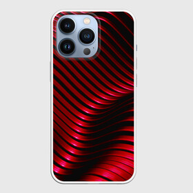 Чехол для iPhone 13 Pro с принтом Волны красного металла в Белгороде,  |  | волна | красно черный | красный | манчестер юнайтед | металл | металлический эффект | милан | неоновый | свет