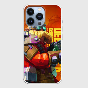 Чехол для iPhone 13 Pro с принтом Deep Rock Galactic Инженер в Белгороде,  |  | Тематика изображения на принте: deep rock galactic | miner | the driller | the engineer | the gunner | the scout | бурильщик | дворф | игры | инженер | разведчик | стрелок | шахтёр