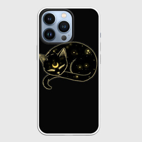 Чехол для iPhone 13 Pro с принтом Космический Кот Целестиал в Белгороде,  |  | cat | celestial | galaxy | glow | heavenly | milky | moon | neon | space | stars | way | галактика | звезды | космический | космос | кот | луна | млечный | небесный | неон | путь | свечение | целестиал