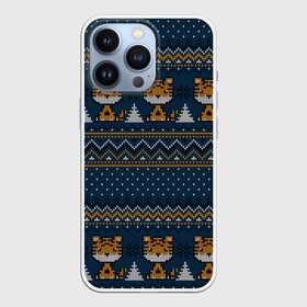 Чехол для iPhone 13 Pro с принтом Вязаный стиль текстура Тигры в Белгороде,  |  | 2022 | год тигра | новый год | новый год 2022 | символ года | тигр | тигренок | тигрица | тигры
