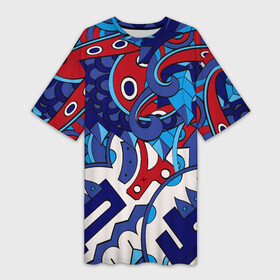 Платье-футболка 3D с принтом Щупальца  абстракция в Белгороде,  |  | 3d | 3д | абстракция | осьминог | текстуры | щупальцы