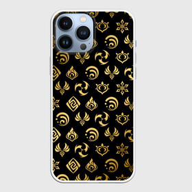 Чехол для iPhone 13 Pro Max с принтом GOLDEN GENSHIN IMPACT PATTERN   ЗОЛОТО ГЕНШИН ИМПАКТ в Белгороде,  |  | Тематика изображения на принте: genshin impact | heroes genshi | альбедо | барбара | беннет | бэй доу | венти | гань юй | джинн | дилюк | диона | кли | кэ цин | кэйа | лиза | мона | нин гуан | ноэль | путешественник | рэйзор | сахароза | син цю | синь янь