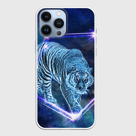 Чехол для iPhone 13 Pro Max с принтом Тигр идет по млечному пути в Белгороде,  |  | млченый путь | неоновый тигр | символ года | синий тигр | хищник